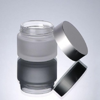 50g cosmetic frosted glass jar with lid